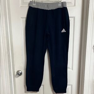 Adidas Men’s Navy Joggers with Gray Waistband